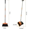 thumbnail image 2 of Broom and Dustpan Set for Home Long Handle (51" Length) Extendable Standing Dust Pan for Indoor Lobby Office Kitchen Cleaning (Black and Orange), 2 of 11