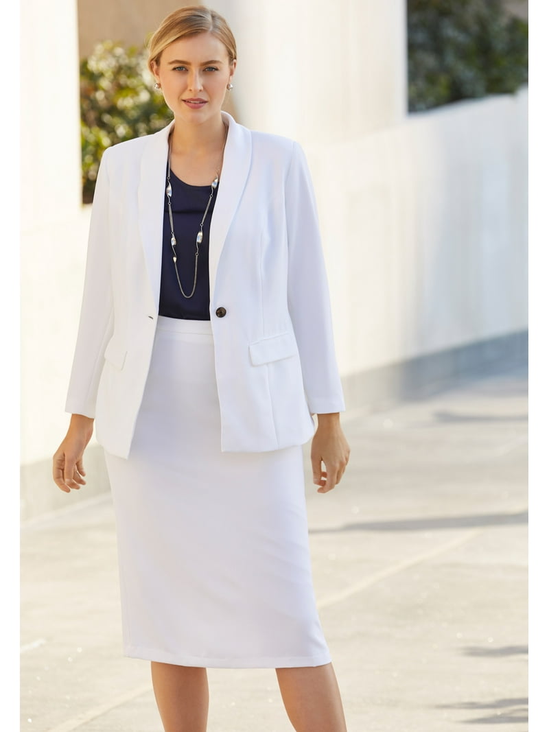 Two Piece Jessica London Suits Ladies' Zip Front Leather Jacket