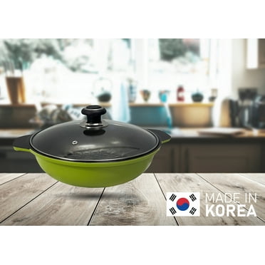 3D Bubble Diamond Coating Nonstick Wok 11" Diameter Cooking Pan MADE IN KOREA