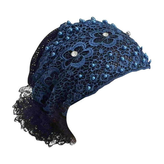 Elegant Women's Floral Lace Headbands with Pearl - Wide Elastic Hair Accessories for Fashionable Hair Styling