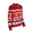 thumbnail image 7 of PULLIMORE Christmas Family Matching Sweaters O-neck Reindeer Knitted Long Sleeve Snowflake Sweater Pullover for Women, 7 of 7