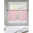 thumbnail image 5 of Pink Morocco Tier Curtains 24 Inch Length,Sheer Curtains for Bedroom Living Room Window Geometric Leaf Diamond Lattice Abstract Rod Pocket Drapes Kitchen Curtains Small Half Window 27.5"x24" 2 Panels, 5 of 6