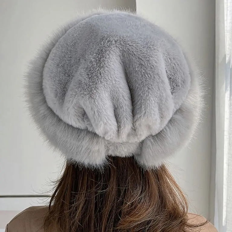 Elegant! Fabulous Fashionable Faux Fur Gray Warm Hat Amazon.com: ECYC Ltd Women main image 2