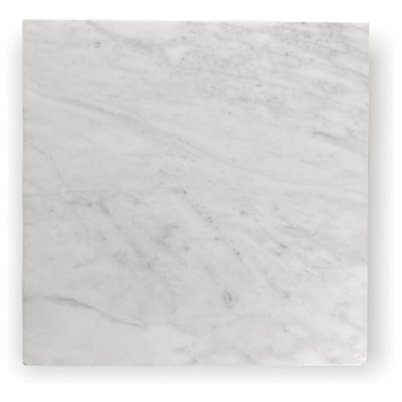Exlonjet Carrara Marble Italian White Bianco 18x18 Marble Floor Wall Tile Polished for Bathroom Shower, Kitchen Baskplash, Fireplace