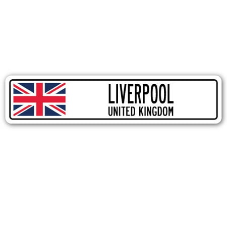 Image of LIVERPOOL UNITED KINGDOM Street Sign British Britons Brits flag city gift