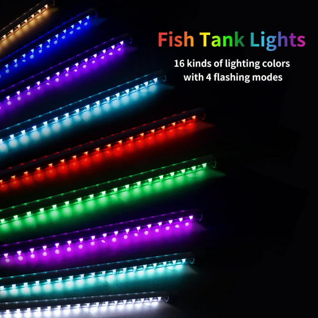 Aquarium Light Led Fish Light Remote Control Colorful Color High Waterproof Level High Brightness LED Beads Enhanced Brightness Design Wide Application Aqua Plants Lights Energy Saving and