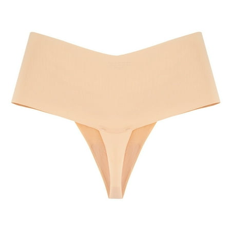 Pavied Panties for Women Seamless Underwear Plus Size Underwear Hot Girls Panty Yoga Underwear Bikini String Seamless Thongs Underwear Solid Nylon Ice Silk High Waisted Underwear A M