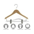 thumbnail image 4 of International Hanger Wooden Junior Combo Hanger, Natural Finish with Chrome Hardware, Box of 100, 4 of 4