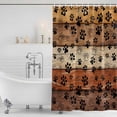 thumbnail image 2 of Polyester Fabric Burnt Orange Brown Shower Curtain, Farmhouse Dog Paw Vintage Waterproof Bathtub Curtain Bathroom Decor Set with Hooks 72 x 78 Inches, 2 of 6