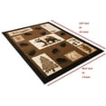 thumbnail image 4 of Handcraft Rugs Cabin Rug  Lodge, Cabin Nature and Animals Area Rug  Modern Geometric Design Cabin Area Rug  Abstract, Chocolate/BeigeBear/Footprint/Trees/Fishing Equipment 8x10 feet, 4 of 7