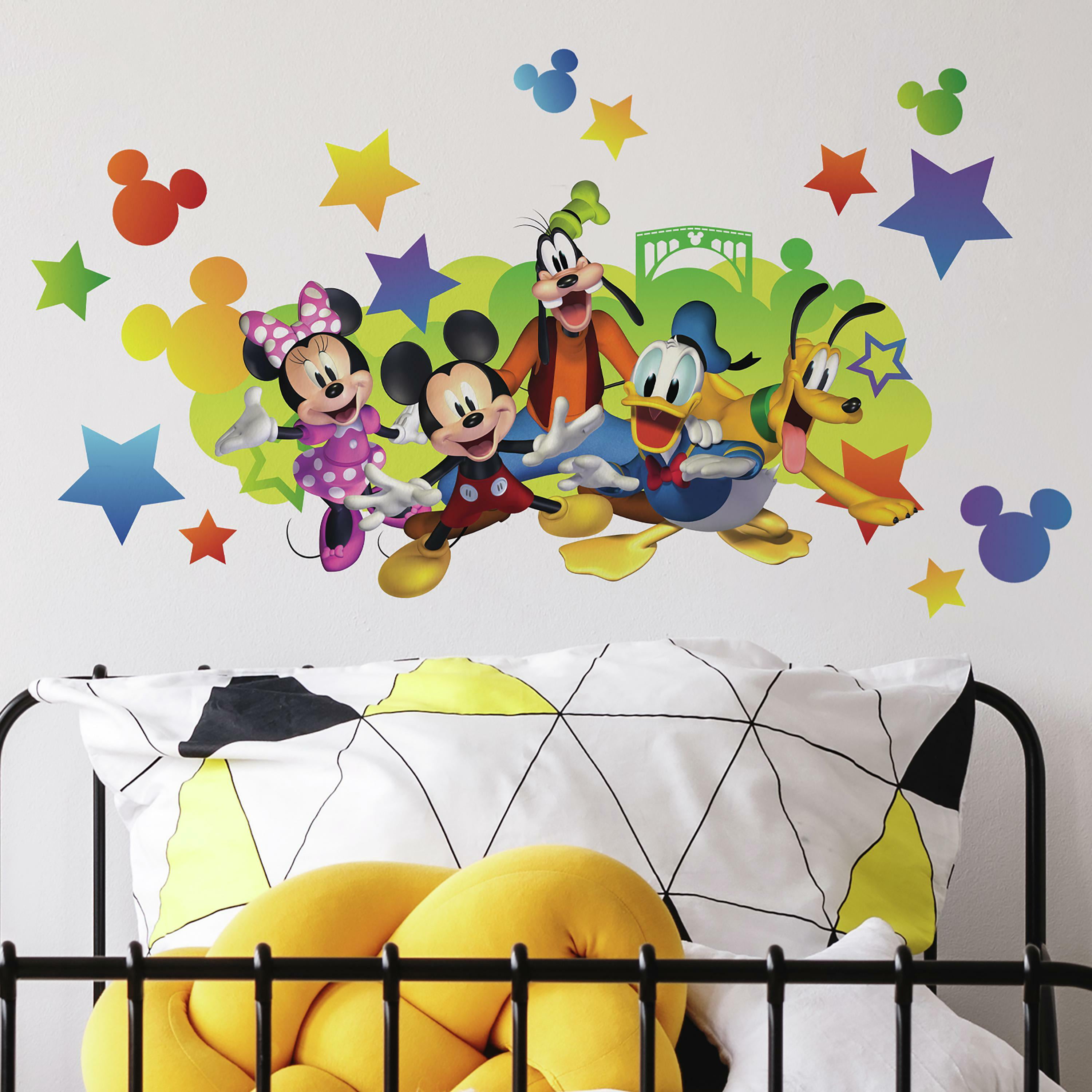 Mickey & Friends Peel and Stick Giant Wall Decals with Alphabet for  Personalization 