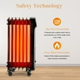 thumbnail image 5 of Oil Filled Radiator Heater with WiFi, 1500W Portable Electric Space Heater with Adjustable Thermostat, Overheat and Tip-Over Protection, 24H Timer, Electric Heater for Indoor use, Black, 5 of 9
