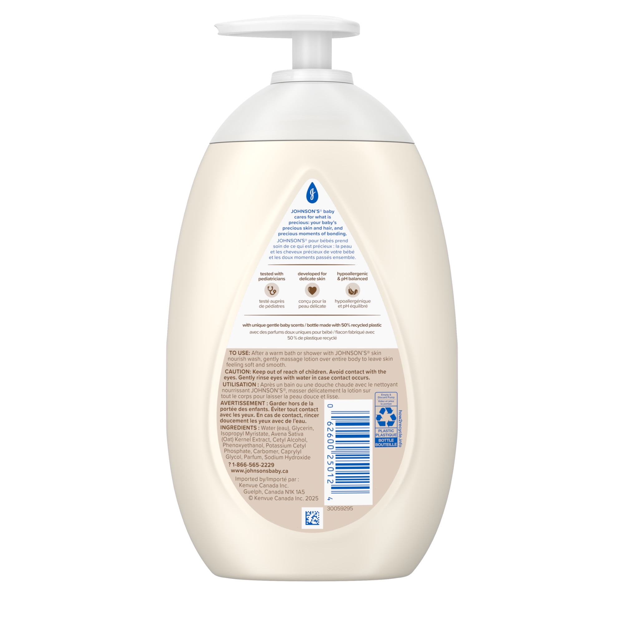 Johnson's Baby Lotion, Skin Nourish Vanilla Oat Lotion, 500 mL