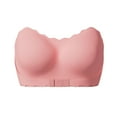 thumbnail image 4 of laiqvcdr Women's Strapless Bandeau Everyday Bras,Front Hook & Eye Closure, Solid Color Wireless Comfort Bras with Clear Adjustable Straps, Stretchy Nylon, 4 of 9