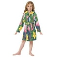 thumbnail image 6 of FORMRS Niños Bathrobe Unisex Hooded Robe Soft Plush Pajamas Sleepwear, Size 7-9T, Pink Flamingo Pattern, 6 of 7