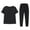 Black, variant on Women Sweat Suits 2 Piece Set Nursing Sets for Women Two Piece Casual Set Solid Color Outfits Short Sleeve V Neck Tops and Wide Leg Pants