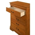 thumbnail image 4 of Passion Furniture Louis Phillipe II Oak 5 Drawer Chest of Drawers (31 in L. X 16 in W. X 48 in H.), 4 of 5