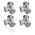 thumbnail image 1 of Uxcell 4-Pack Conector de Tubería Estructural, Accesorios de Tubería en Ángulo Recto de Acero Inoxidable para Tubería OD de 1" o 25MM, 1 of 1