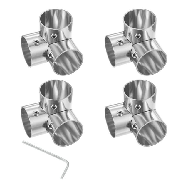 Uxcell 4-Pack Conector de Tubería Estructural, Accesorios de Tubería en Ángulo Recto de Acero Inoxidable para Tubería OD de 1" o 25MM