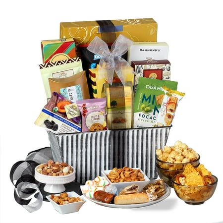 Broadway Basketeers Sweets and Chocolate Gift Basket, Gourmet Gifts with Nuts for Women, Families, College, Congratulations, Appreciation, Corporate, Thank You, Get Well.