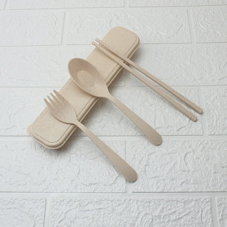 

3pcs/Set Travel Cutlery Outdoor Camping Portable Cutlery Box Chopsticks Fork Spoon Student Dinnerware Sets Kitchen Tableware