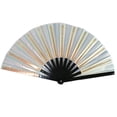thumbnail image 1 of CSChome Folding Fan Folding Performance Prop: 13 Ribs Brilliant Color Transparent 13 Inch Large Shining Rave Hand Perfect Birthday Gift, 1 of 7