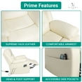 thumbnail image 6 of Whitney Recliner Chair with Massage and Heating by Naomi Home-Color:Cream,Material:Air Leather, 6 of 13