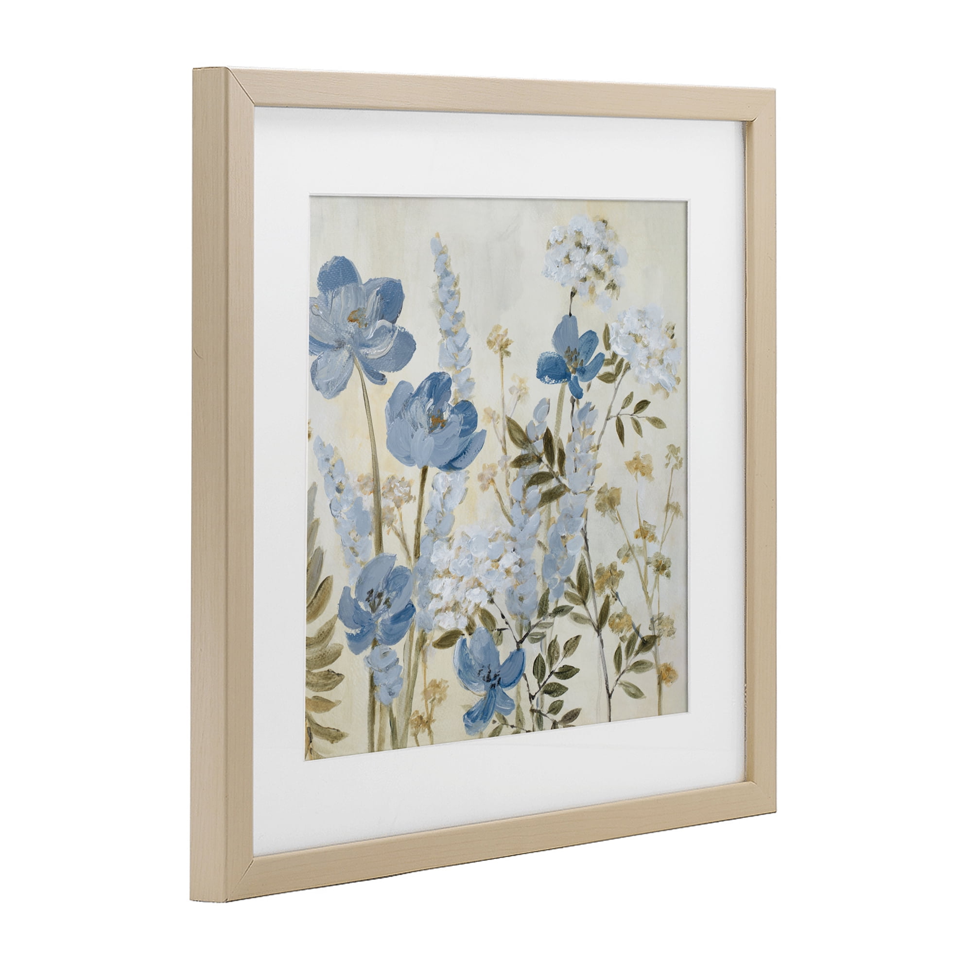 Stupell Industries Peace In The Blue Garden Birch Framed Print Under Glass, design by Lanie Loreth