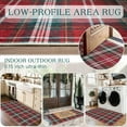 thumbnail image 5 of Ayprnig Red Plaid Rug Entry Rug, Front Door Mat, Small Washable Indoor Outdoor Mats, Non-Slip, Doormats for Front Porch, Kitchen, Farmhouse, Living Room, Entryway Decor 31.4 x 19.7 Inch, 5 of 9