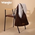 thumbnail image 3 of Wrangler Suede Hobo Purse for Women Embossed Soft Slouchy Shoulder Bag 2Pcs Set, Coffee, 3 of 7