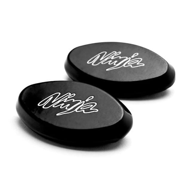 Krator Mirror Block Off Base Plates Logo Engraved Black Compatible with 2007 Kawasaki Ninja ZX6R / ZX6RR / 636