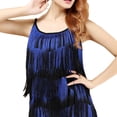 thumbnail image 3 of Qarigey Vestido de baile de salsa latina para fiesta de mujer, con flecos y flecos de Tango Vestidos azul negro tamaño promedio Qarigey FS10162-02, 3 of 6