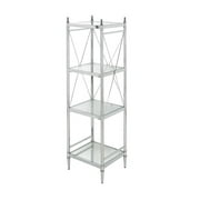 Linon Summit Metal and Glass Four Tier Shelf in Chrome