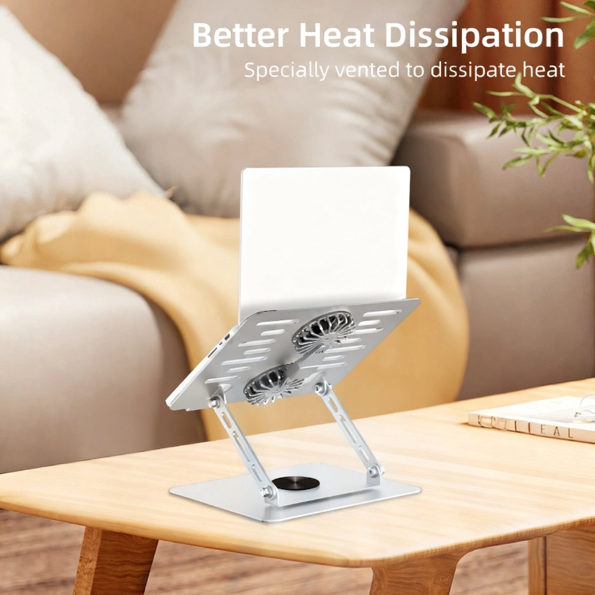 Beloadence Laptop Stand for Desk, Computer Stand with 360 Rotating Base, Fits 10-15.6"