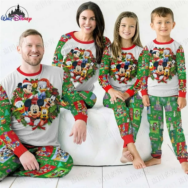 Disney-Conjunto de pijamas para padres e hijos, traje de Mickey Mouse con estampado 3D de alta calidad, de la serie navideña 2022