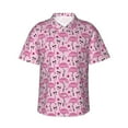 thumbnail image 2 of Picia Cute Watermelon Flamingo Gentle Cotton Regular Fit Short Sleeve Casual Hawaiian Shirt for Men-Medium, 2 of 9