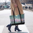 thumbnail image 4 of FORMRS Canvas Laptop Tote Bag for Women with 15.6" Computer Compartments Shoulder Handbag, Purple Forest Scene, 4 of 7