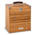 thumbnail image 1 of Gerstner International Wood 6-Drawer Portable Chest with Lid, Red Oak, 1 of 7