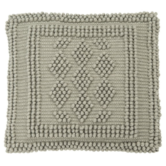 SAFAVIEH Darvey Bordered Beaded Accent Pillow, 20" x 20", Light Grey