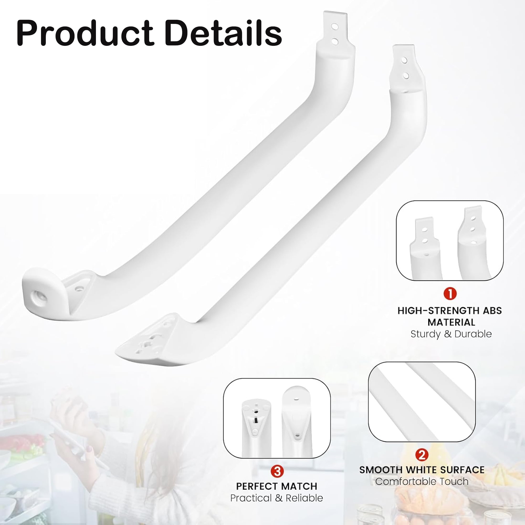 WR12X22148 Refrigerator Door Handle, Compatible with GE Replaces WR12X11010, WR12X11011, WR12X20141, 3315005, AP5949272, PS9864030, EAP9864030