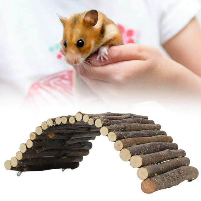 FLAMEEN Wooden Arch Bridge Pet Arch Bridge, Hamster Ladder, Small Pets For Hamster