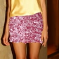 thumbnail image 5 of YTCAMLO Womens Sequin Mini Skirts Sparkly Fashion Pencil Skirt Night Out Low Waist Bodycon Skirts Glitter Rave Outfits Streetwear, Pink XS, 5 of 6
