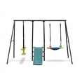 thumbnail image 6 of HighSound Swing Set with Slide, Glider & 1 Saucer Swing, 550lbs Swing Set for Kids with Heavy Duty A-Frame Metal Swing Stand for Backyard and Playground, 6 of 7