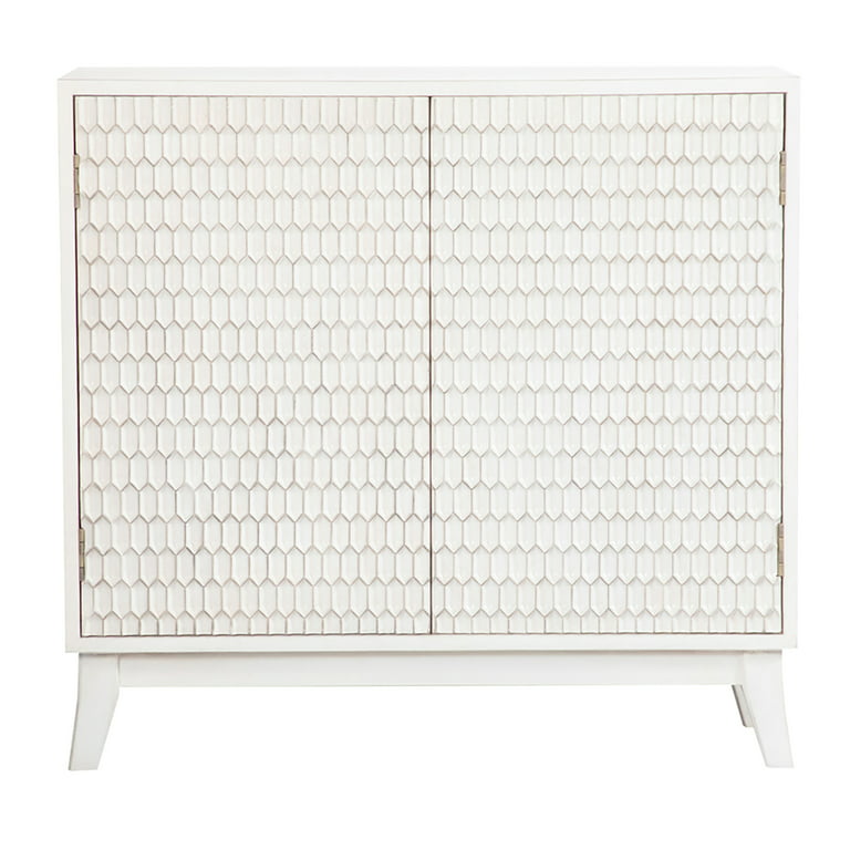 Maille 2-door Accent Cabinet White Washed - Coaster Fine Fur