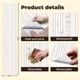 thumbnail image 5 of Peel and Stick Wallpaper Neutral Beige Striped Subtle Watercolor Texture Wall Mural 23.6in x 9.8ft Self Adhesive Removable Wall Paper Renter Friendly Wallpaper for Nursery Bedroom Cabinets, 5 of 8