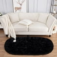 thumbnail image 5 of Homore Ultra Soft Modern Oval Rugs for Bedroom, 2.6' x 5.3' , Black, 5 of 7