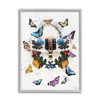 Stupell Industries Fashion Buckle Purse Colorful Butterflies and Florals Design by Ziwei Li