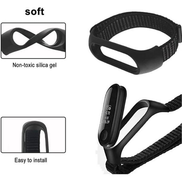 Bracelet For Mi Band 7 6 Strap Nylon Sport Loop Watch Belt Pulsera Correa  Mi Band 4 Wristband For Xiaomi Mi Band 5 4 3 Bracelet-1 Red Black