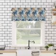 thumbnail image 4 of nqOlkjepod Blue Brown Farmhouse Short Window Curtain Valances, Summer Palm Leaf Botanical Farmhouse Rod Pocket Kitchen Valances for Living Room Bedroom Bathroom Cafe, 1 Panel - 42" x 12", 4 of 8