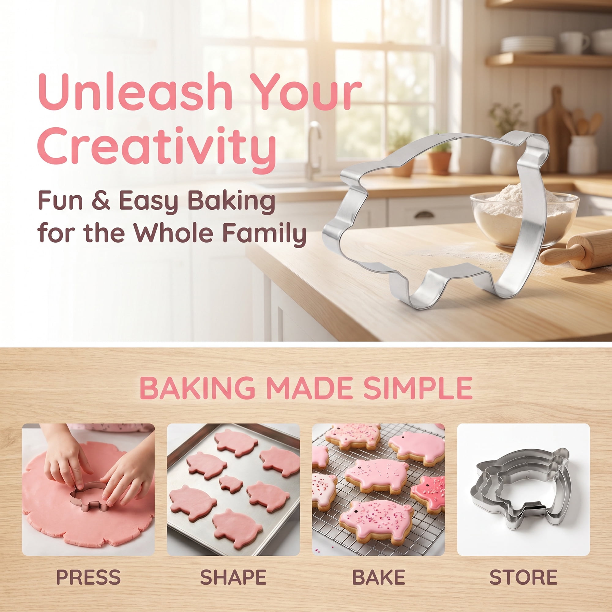 Unique Bargains 5Pcs Stainless Steel Shaped Metal Cookie Cutters Silver-2